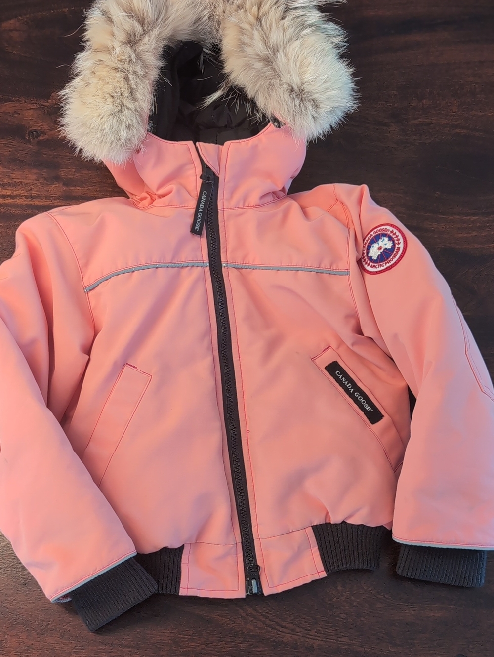 Canada Goose Pink Hooded Jacket with Fur Trim